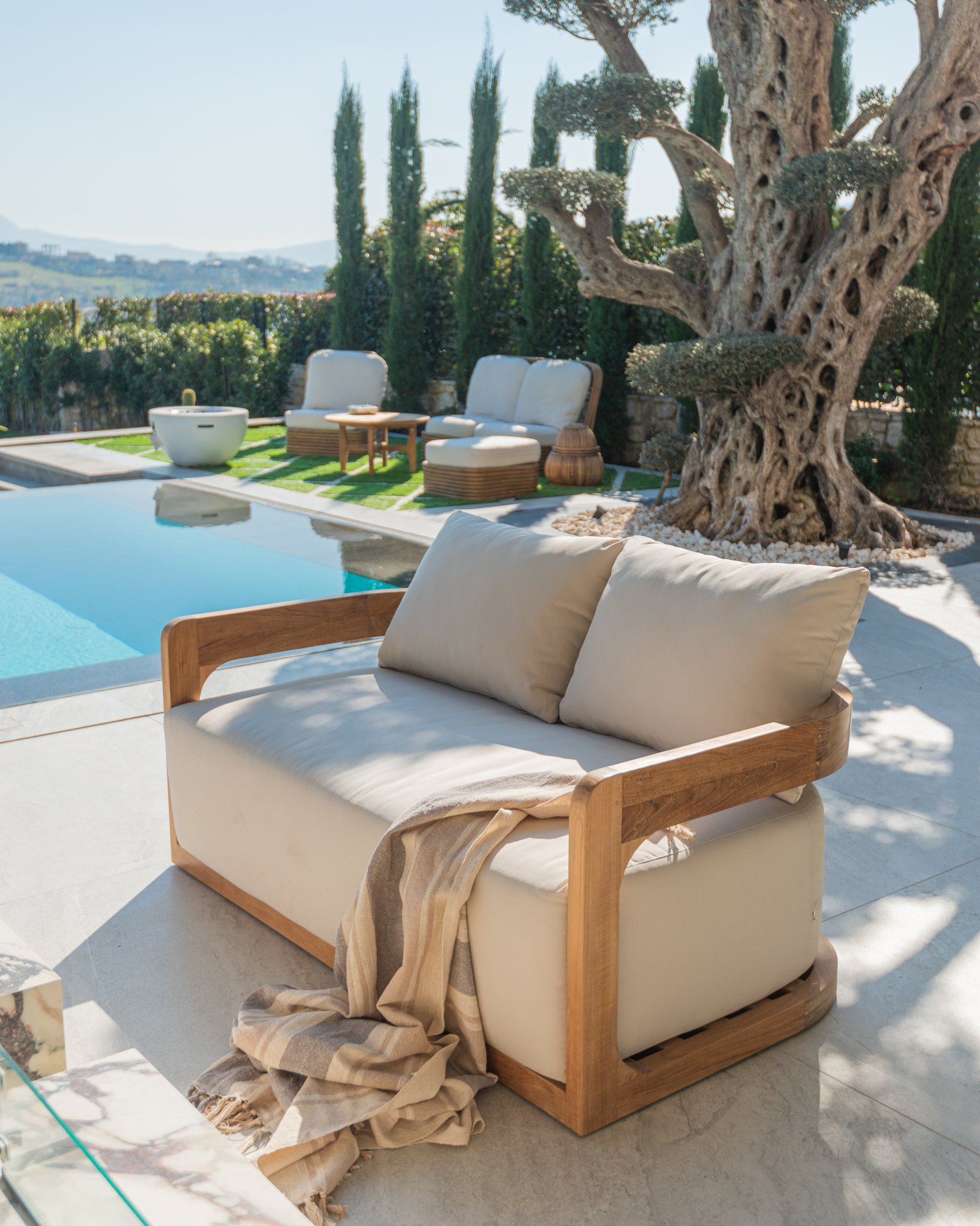 IBIZA SOFA TEAK 2 SEATER